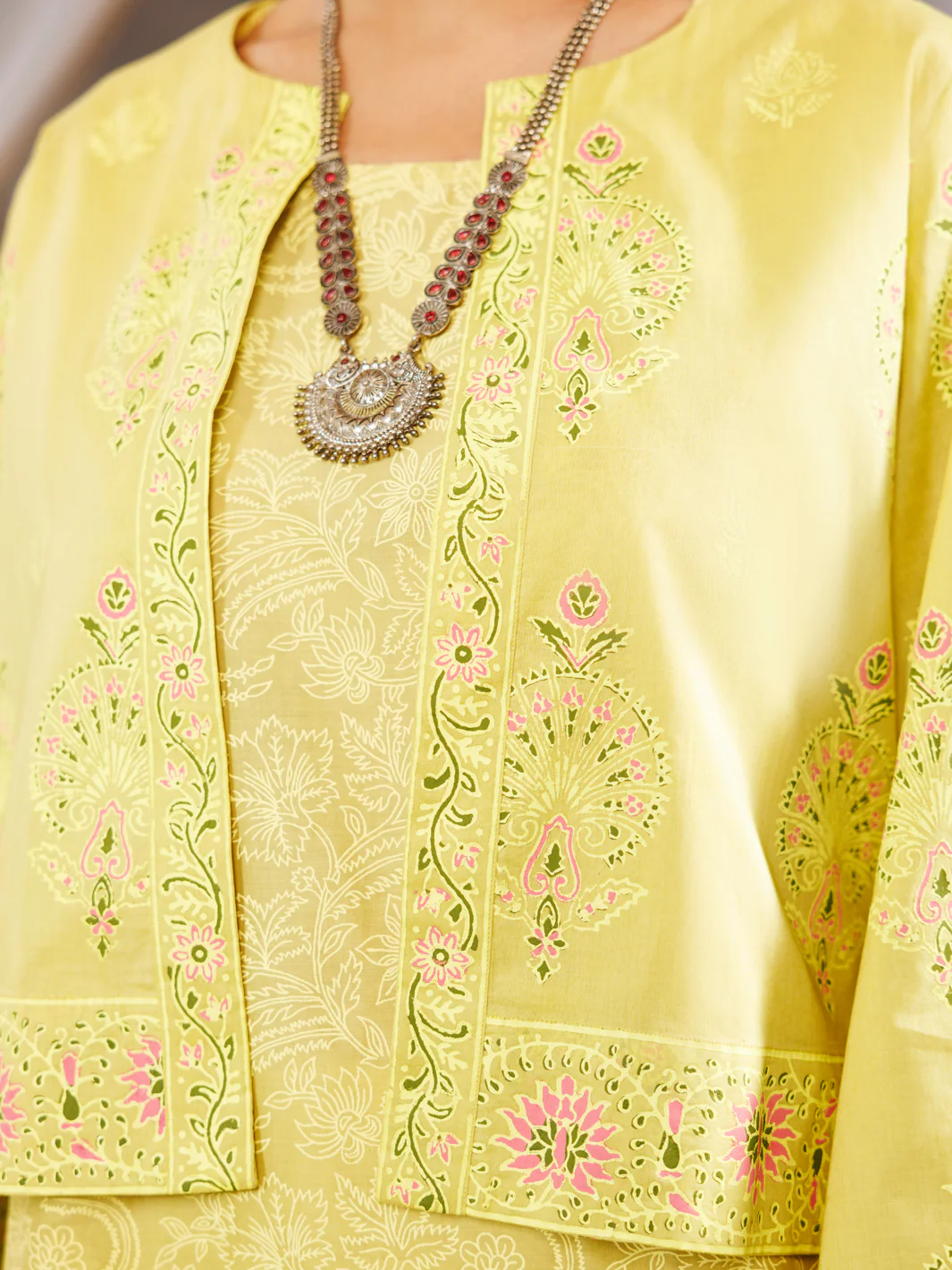 Lime Green Cambric 2Pc Stitched - AL-2PS-LKS-1057 - Image 2
