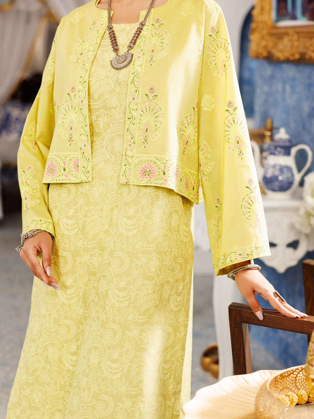 Lime Green Cambric 2Pc Stitched - AL-2PS-LKS-1057 - Image 4