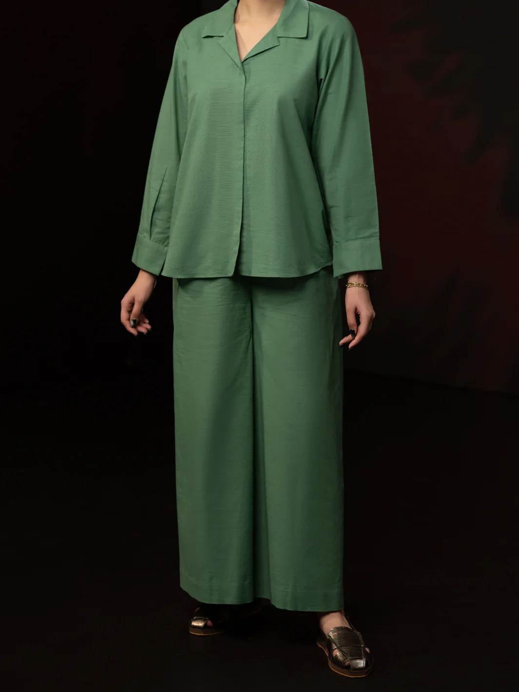 Pistachio Green Light Slub Khaddar 2Pc Stitched - AL-2PS-LKS-1082