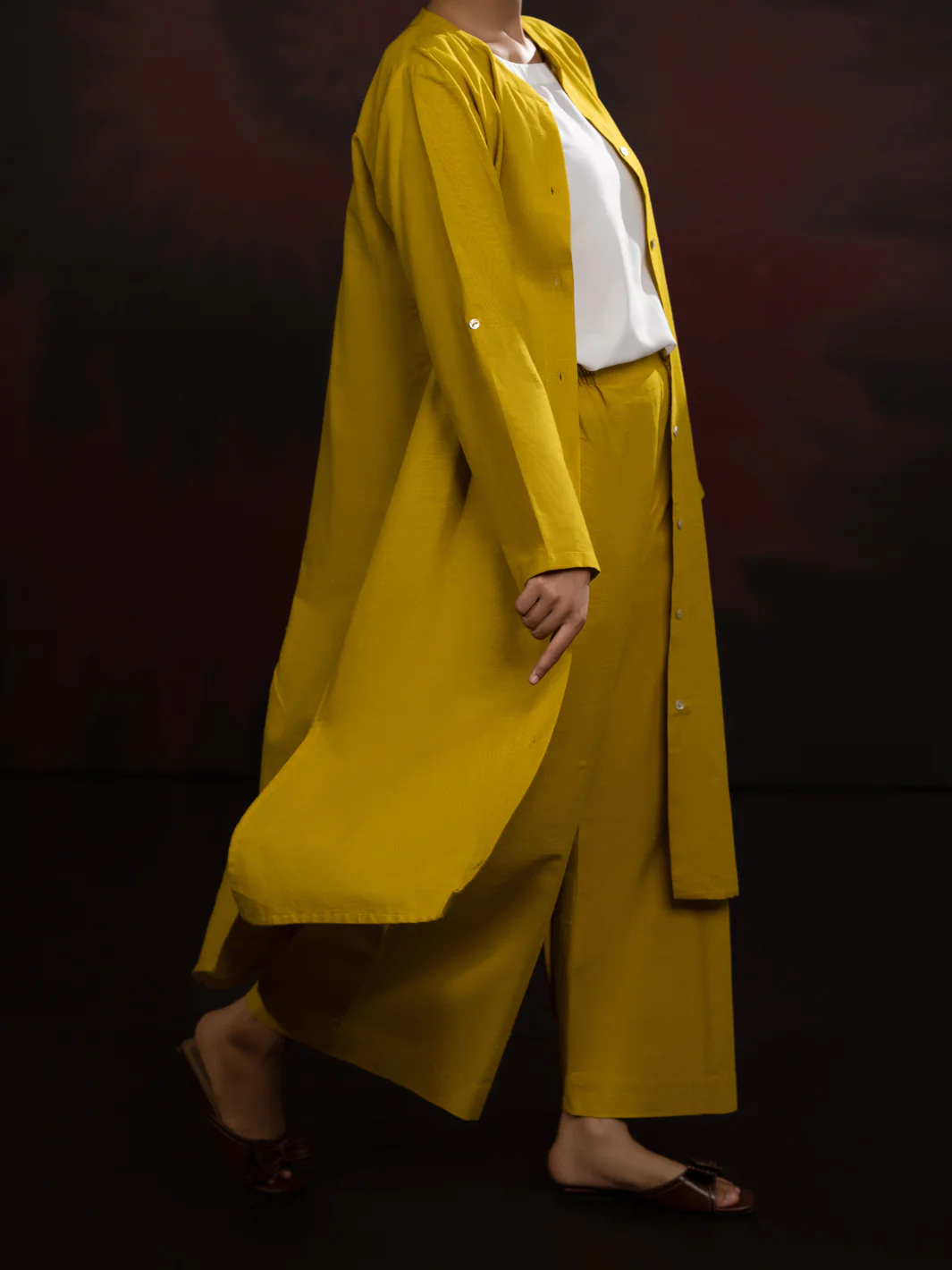 Mustard Light Slub Khaddar 2Pc Stitched - AL-2PS-LKS-1083 - Image 6