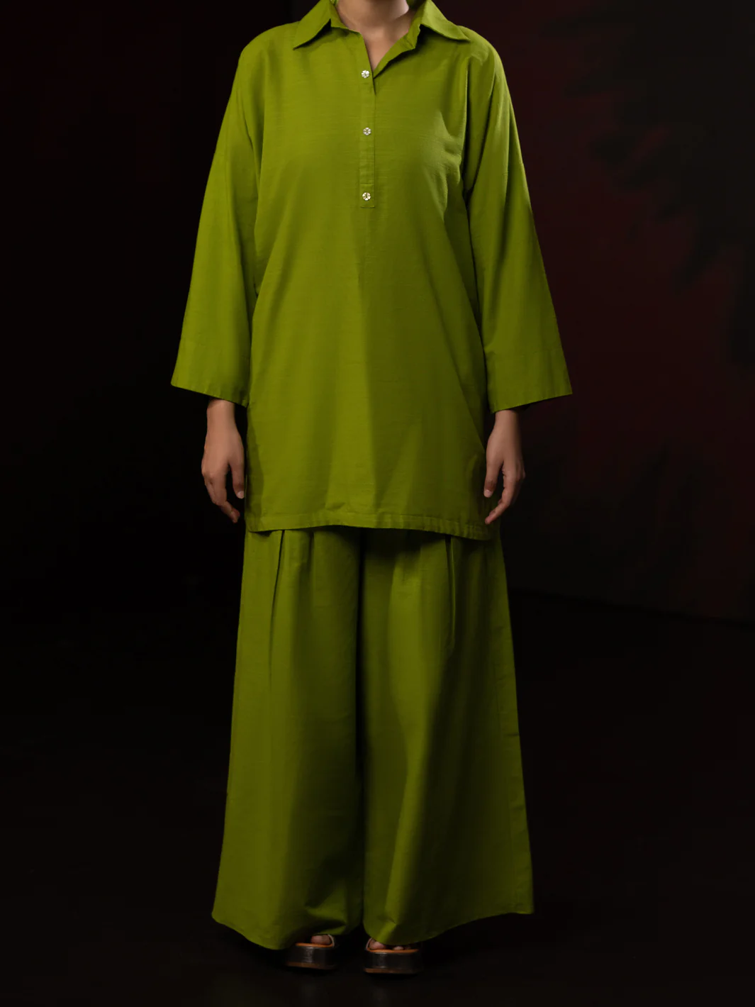 Green Light Slub Khaddar 2Pc Stitched - AL-2PS-LKS-1086 - Image 5