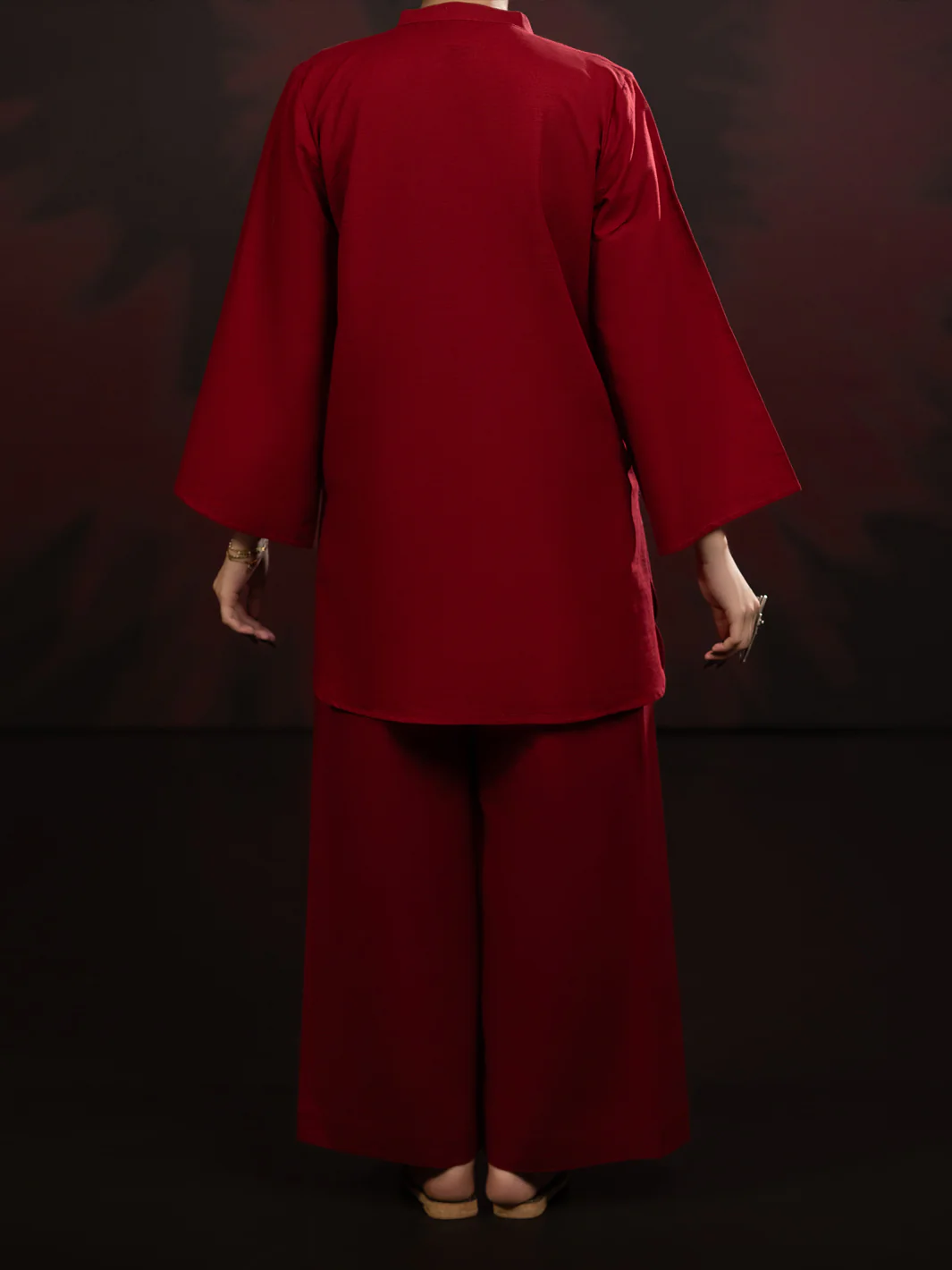 Red Light Slub Khaddar 2Pc Stitched - AL-2PS-LKS-1088 - Image 2