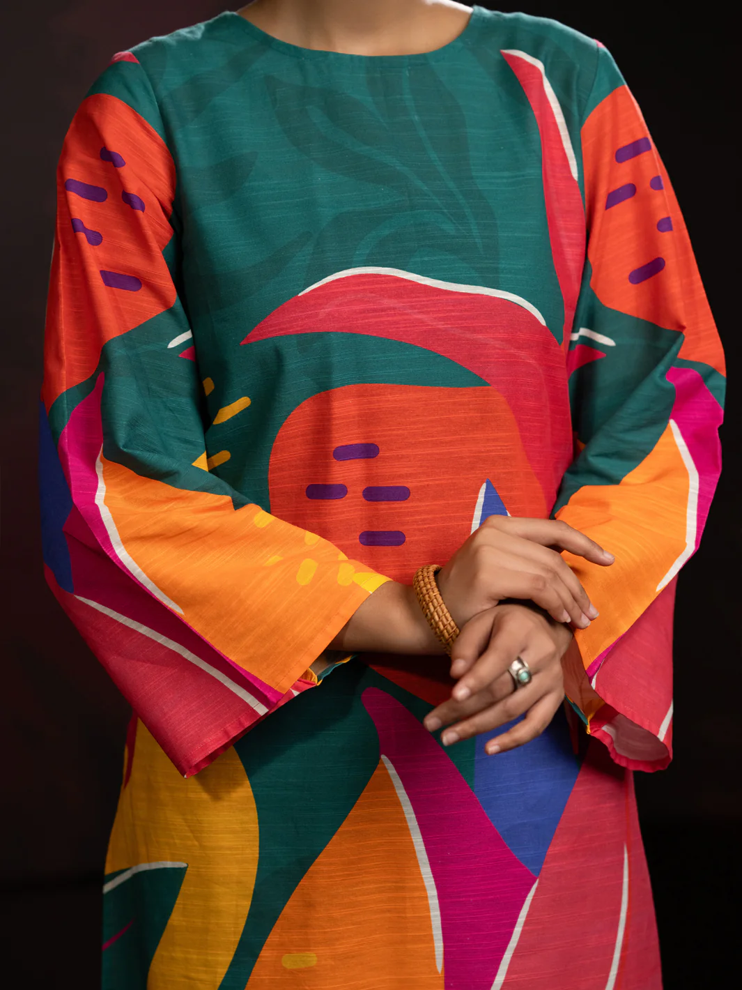 Multicolor Light Slub Khaddar 2Pc Stitched - AL-2PS-LKS-1096 - Image 3