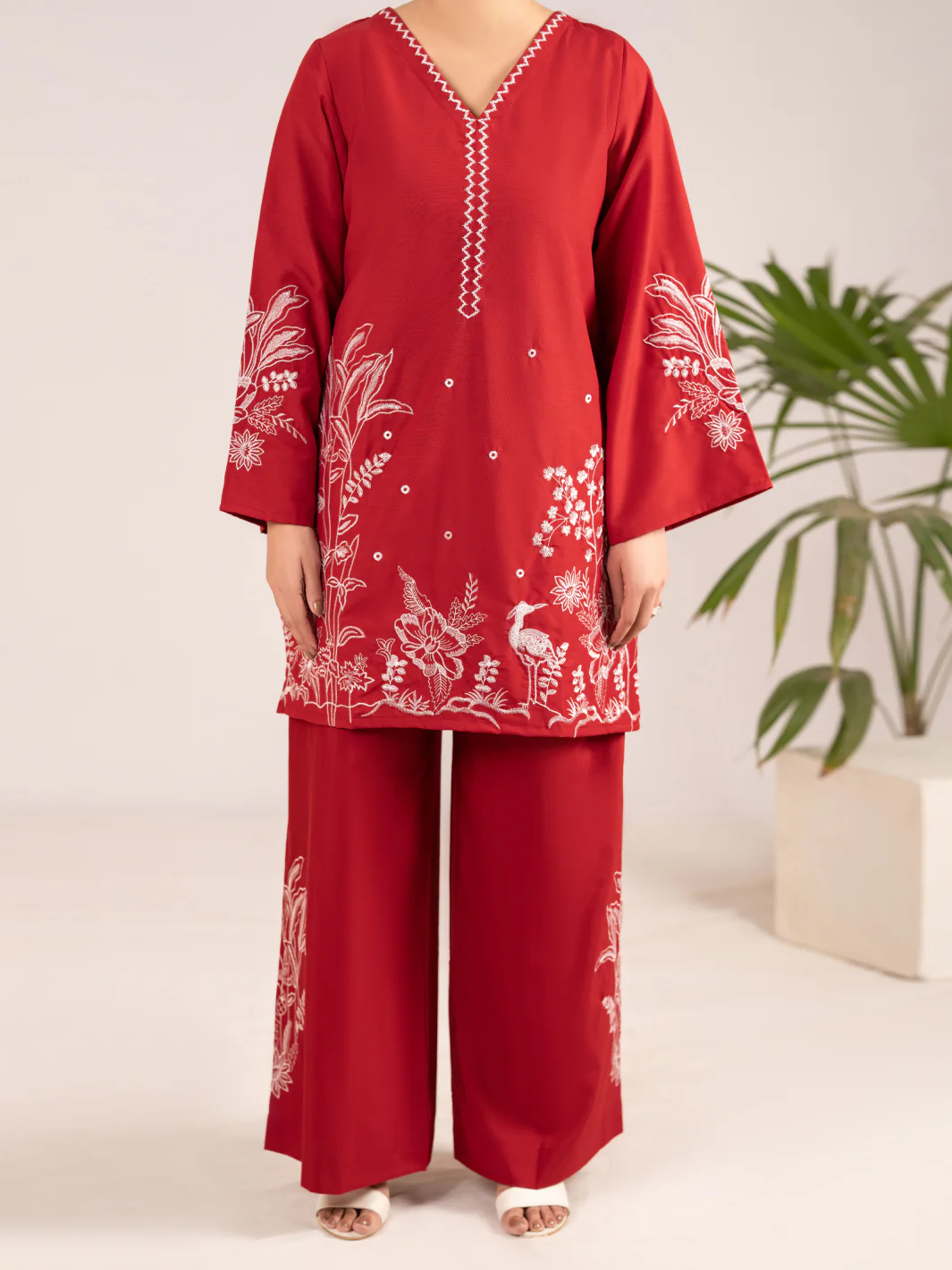 Red Crosshatch 2Pc Stitched - AL-2PS-LKS-1099 - Image 5