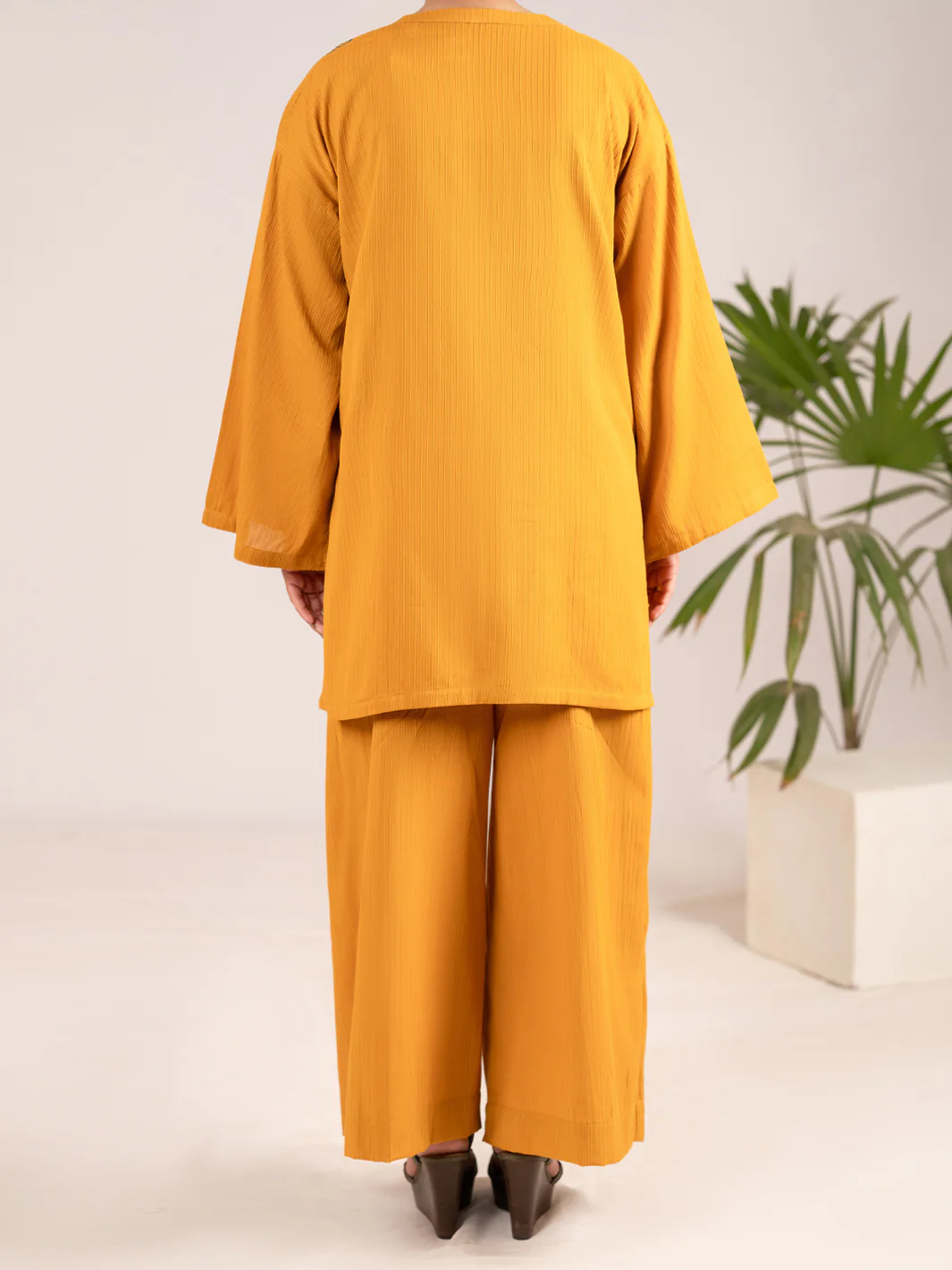 Mustard Dobby Square 2Pc Stitched - AL-2PS-LKS-1100 - Image 3