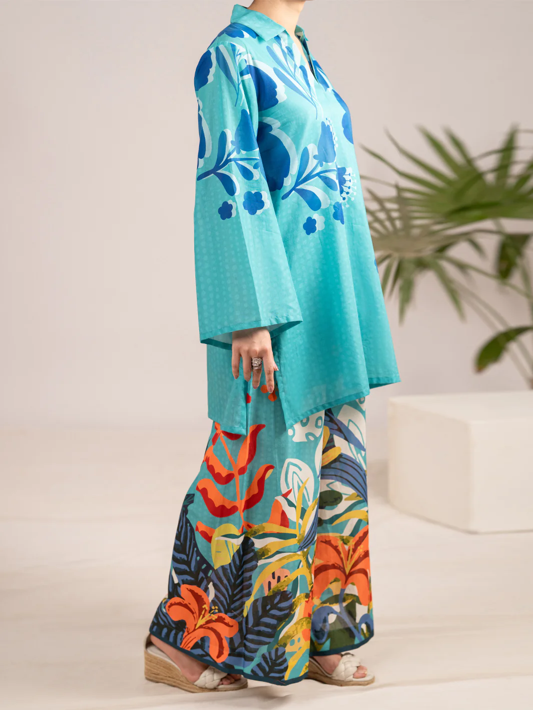 Aqua Blue Lawn 2Pc Stitched - AL-2PS-LKS-1112 - Image 5
