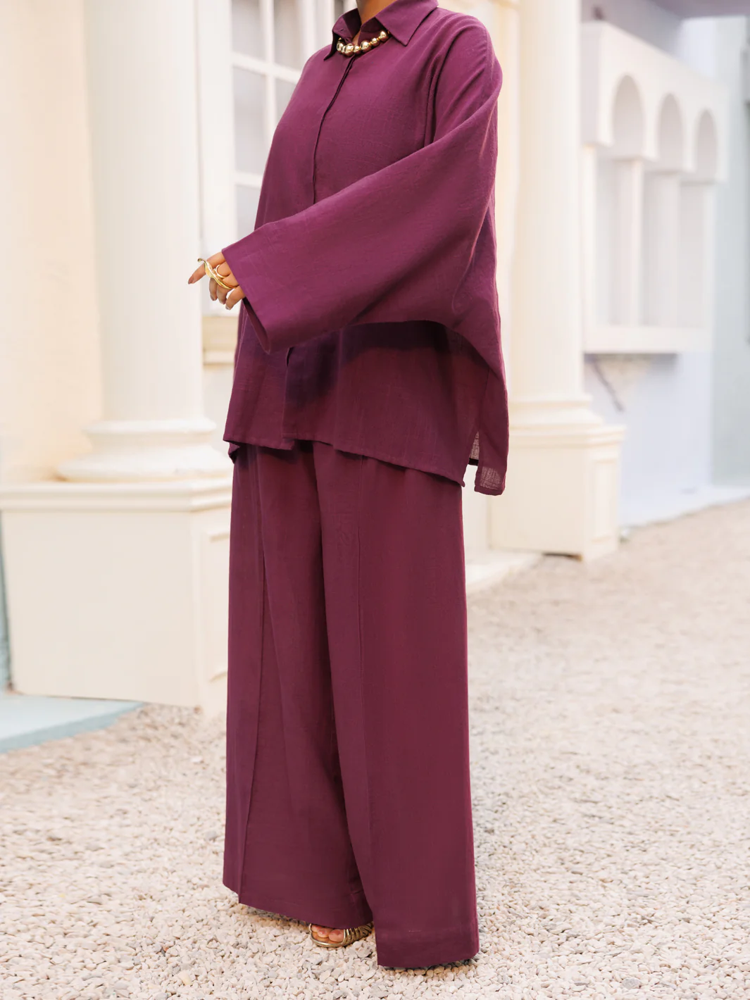 Purple Crosshatch 2Pc Stitched - AL-2PS-LKS-1128 - Image 3