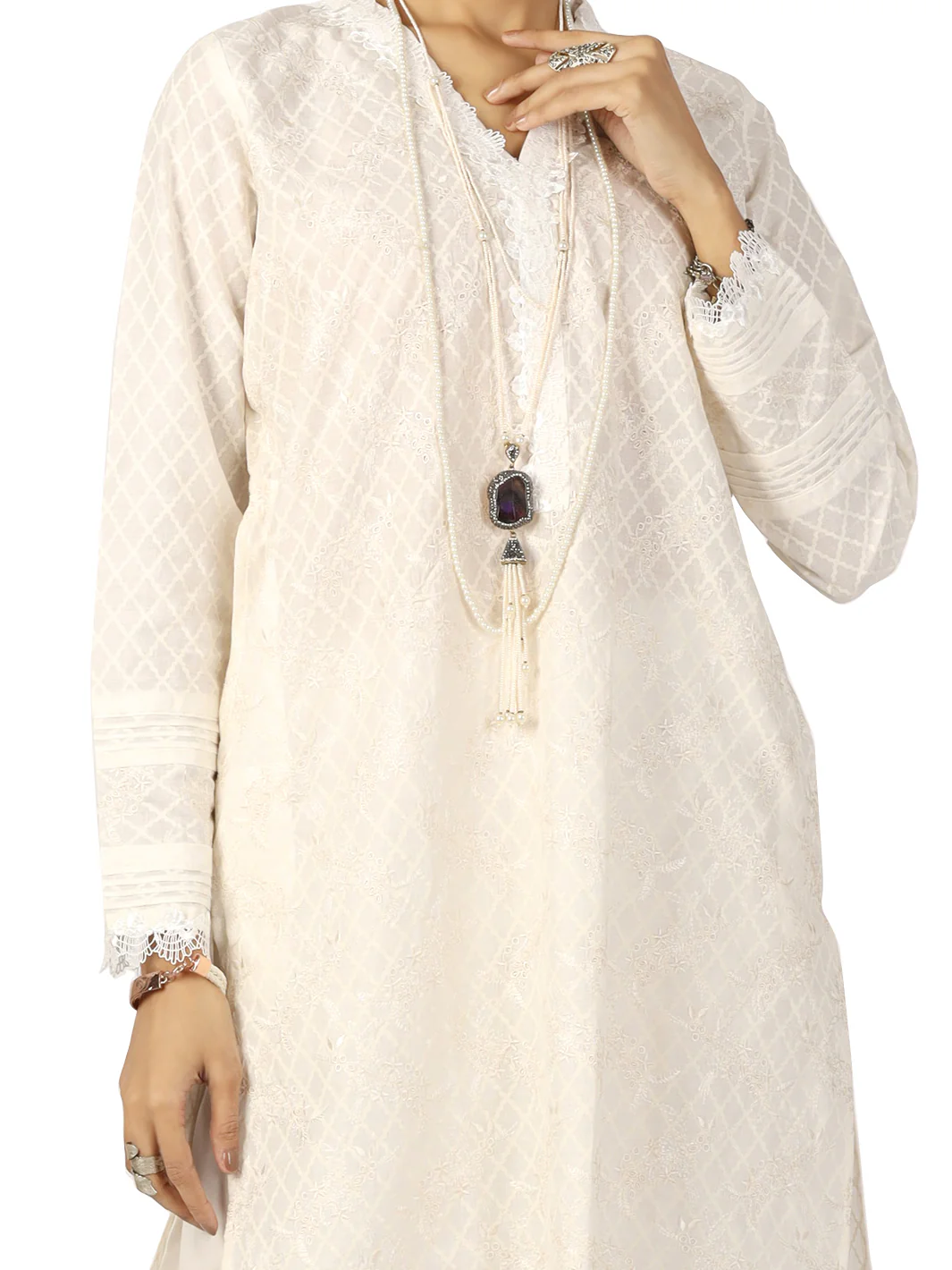 White 2Pc Stitched - AL-2PS-LKS-771 - Image 2