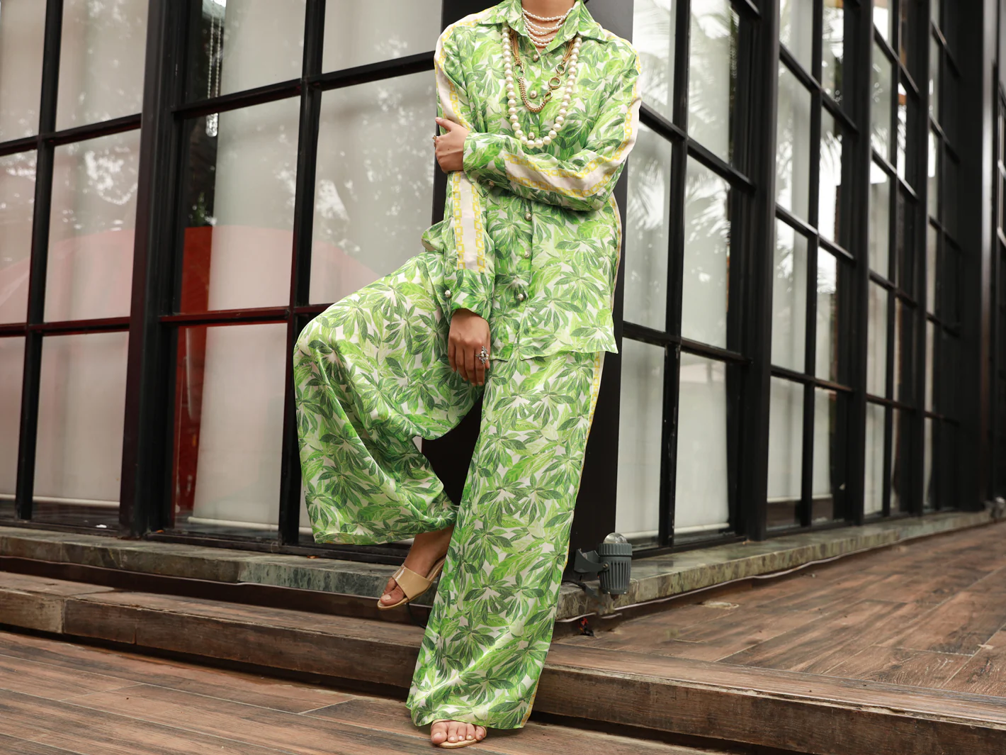 Green Satin 2Pc Stitched - AL-2PS-LKS-847 - Image 3
