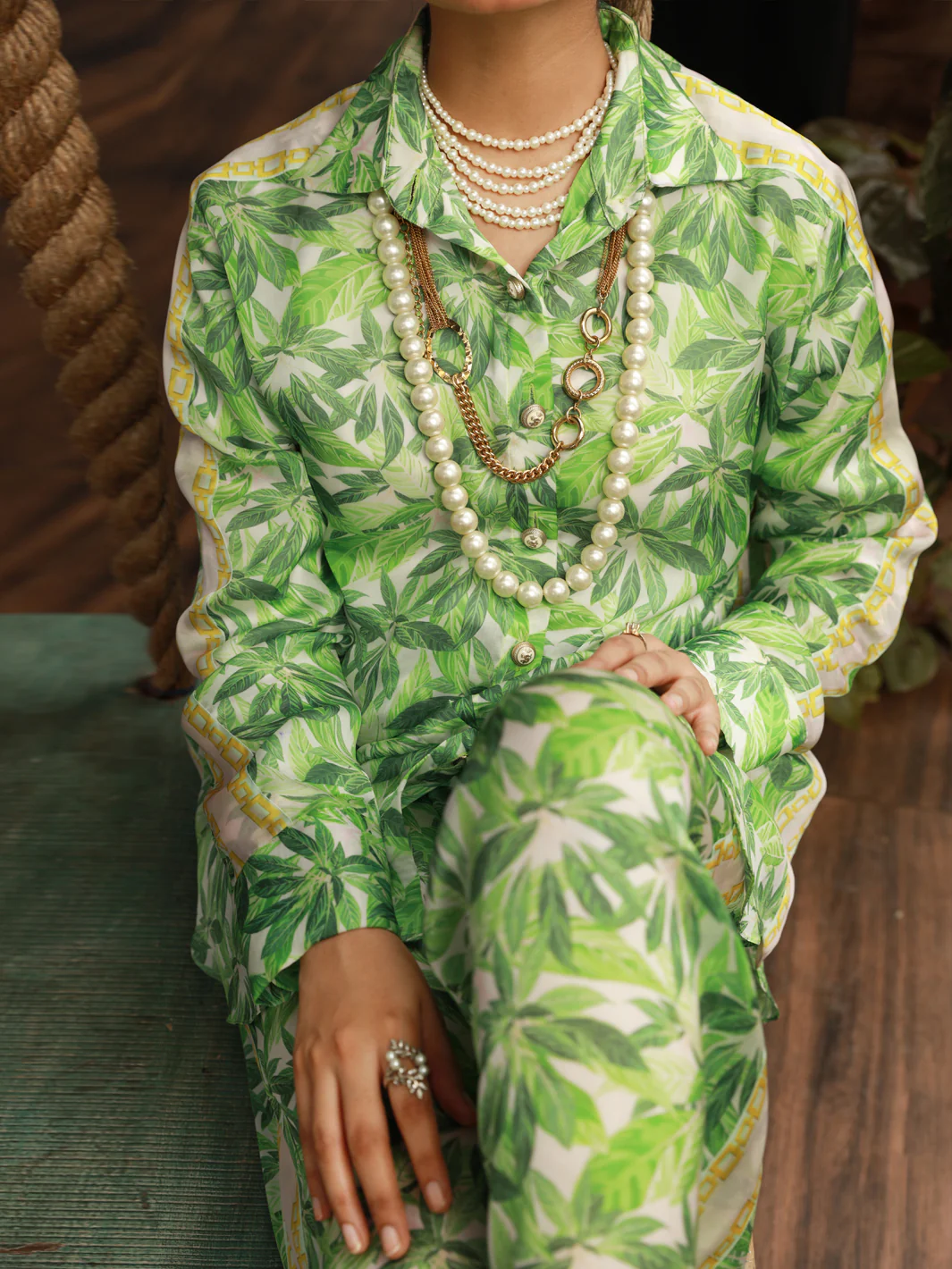 Green Satin 2Pc Stitched - AL-2PS-LKS-847 - Image 4