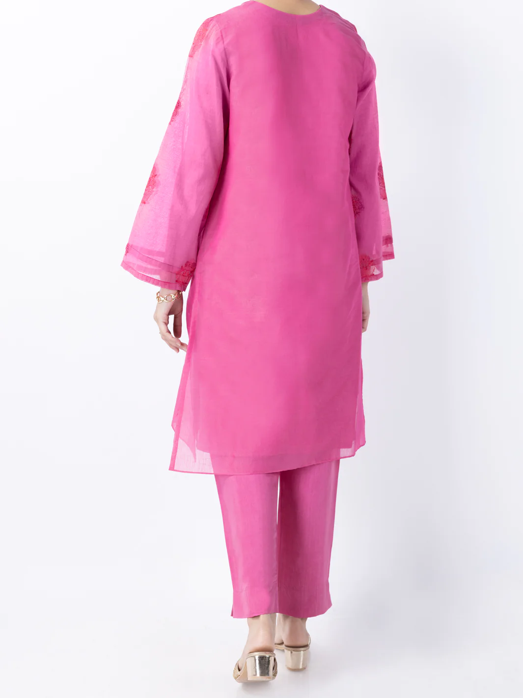 Pink Poly Cotton 2Pc Stitched - AL-2PS-LKS-946B - Image 2
