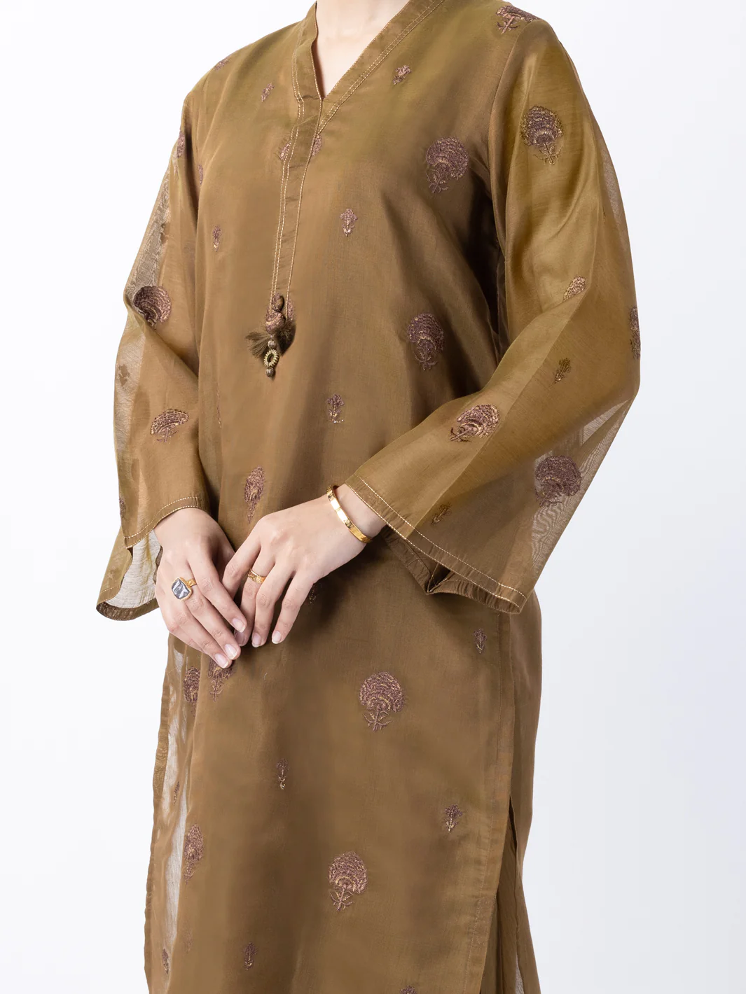 Mehndi Green Poly Cotton 2Pc Stitched - AL-2PS-LKS-947A - Image 3