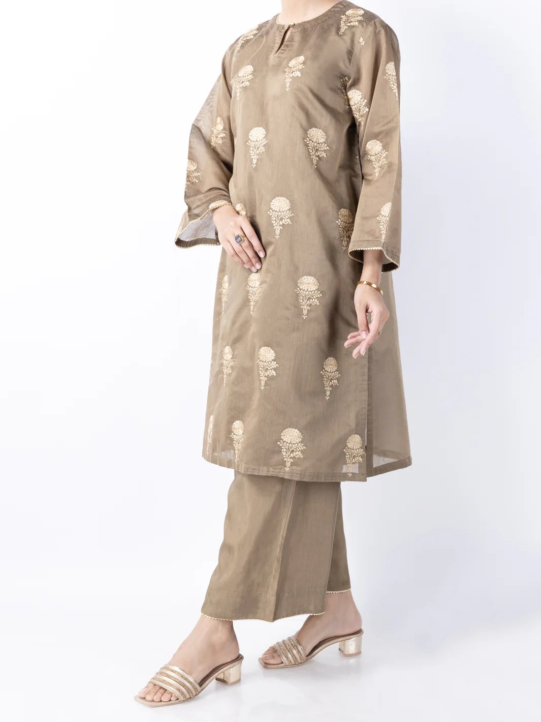 Brown Modal 2Pc Stitched - AL-2PS-LKS-948 - Image 2