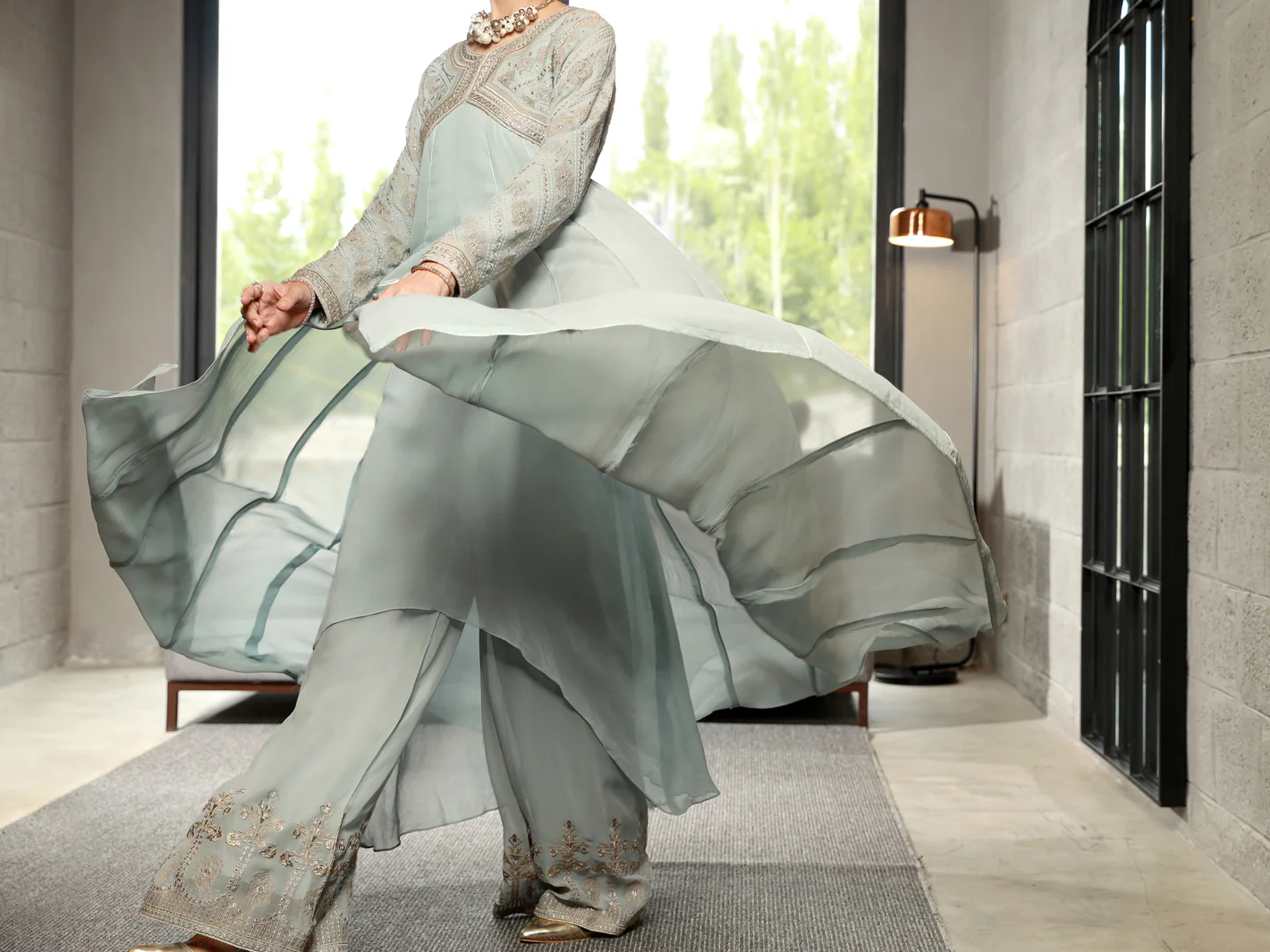 Grey 2Pc Formal Stitched - AL-2PS-LS-334 - Image 2