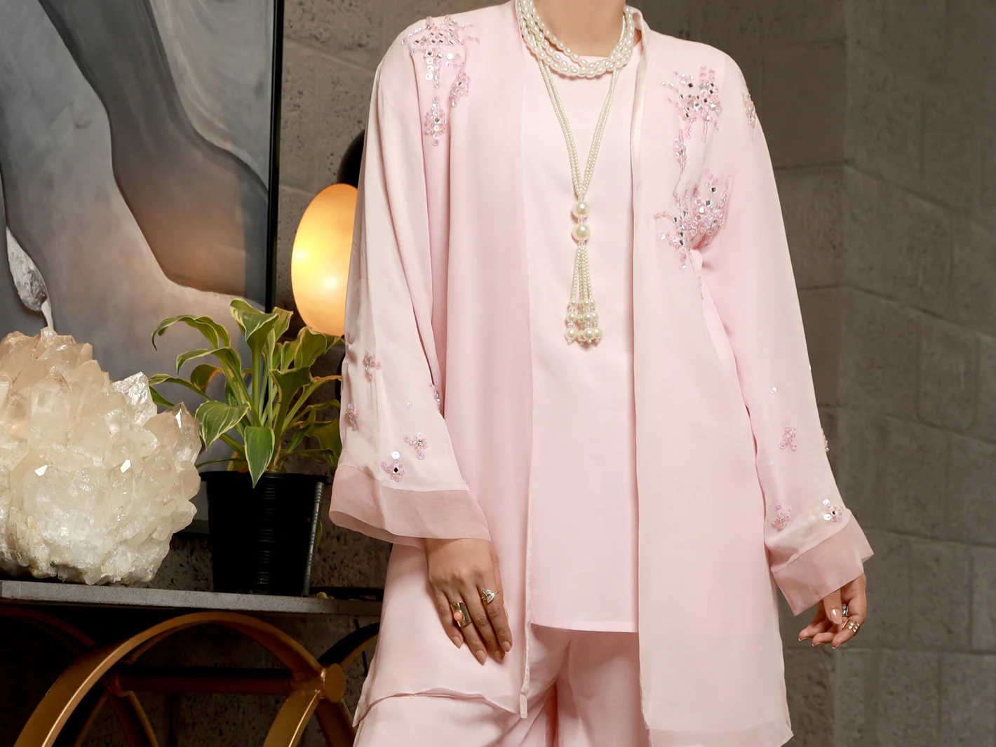 Pink Georgette 2Pc Formal Stitched - AL-2PS-LS-335 - Image 3