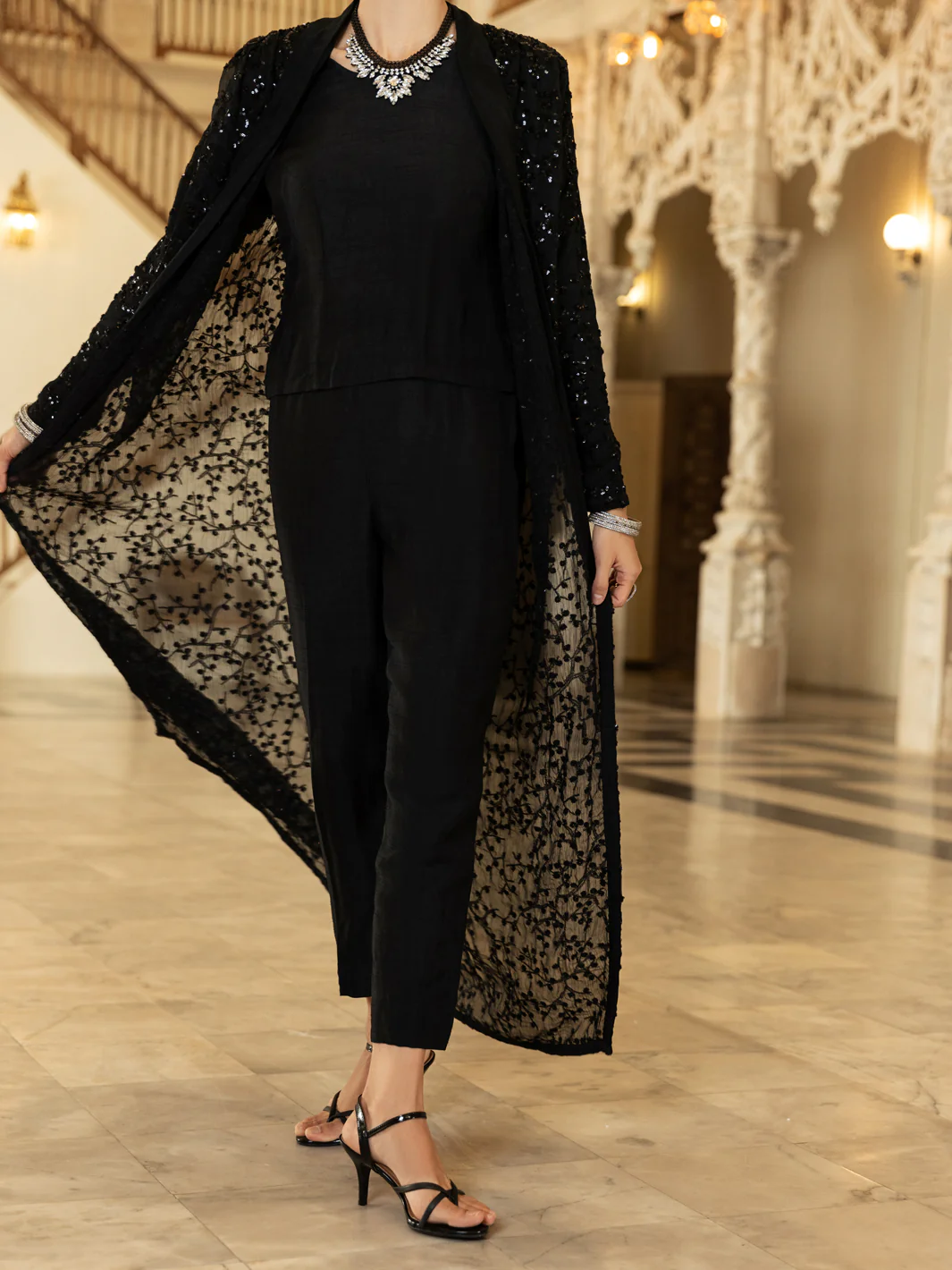Black Chiffon 2Pc Formal Stitched - AL-2PS-LS-351 - Image 6