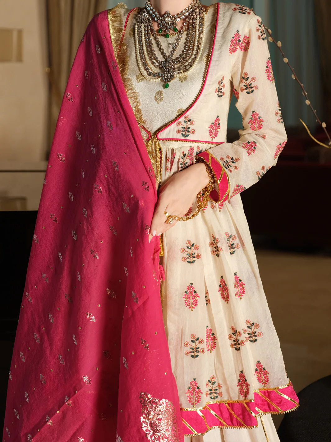 White Jacquard 3 Piece Formal - AL-3PS-LS-292 - Image 2
