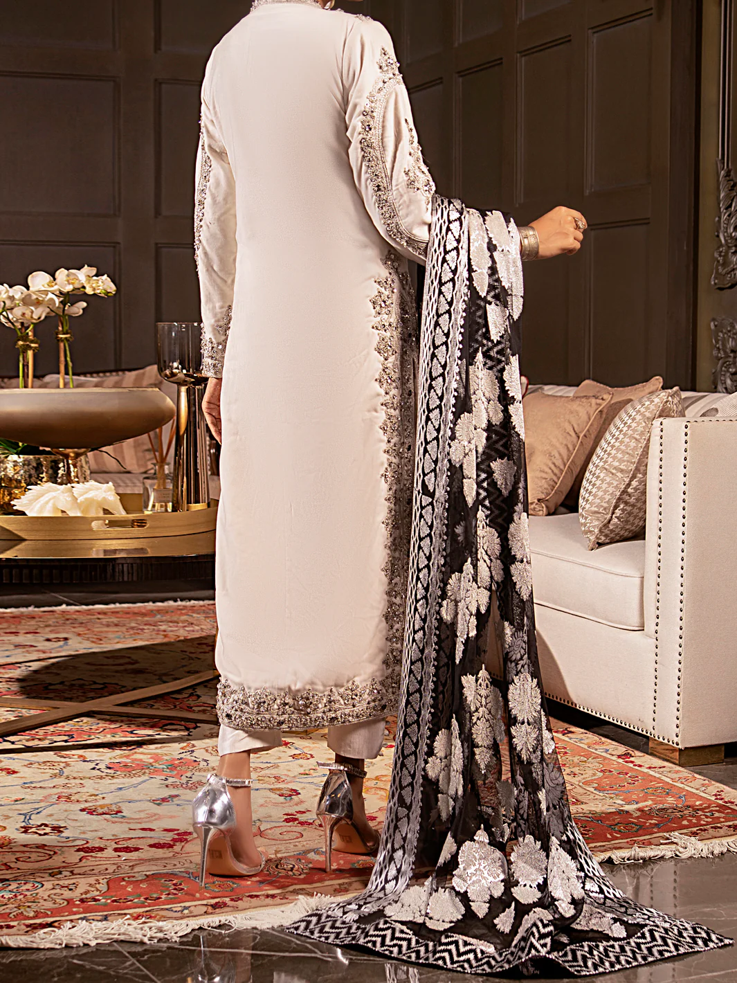 White 3Pc Formal Stitched - AL-3PS-LS-341A - Image 3