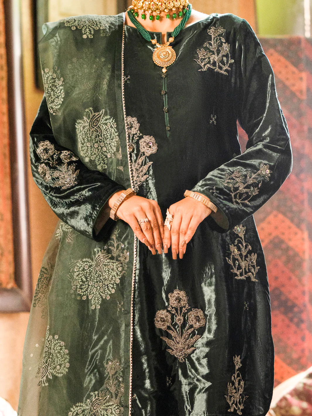 Teal Formal 3Pc Stitched - AL-3PS-LS-440 - Image 3