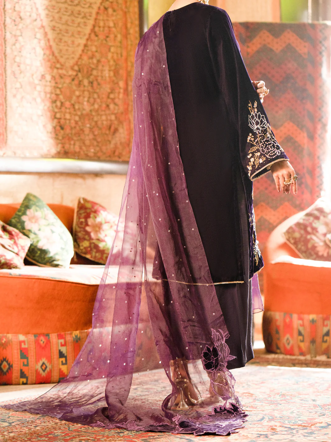 Purple Formal 3Pc Stitched - AL-3PS-LS-441 - Image 3