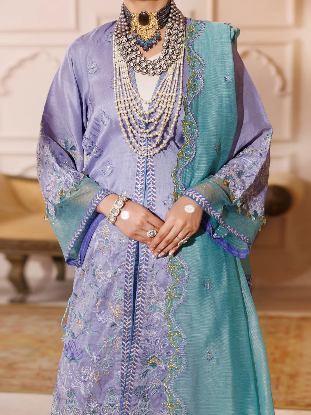 Light Purple Raw Silk Formal 3Pc Stitched - ALP-3PS-LS-454 - Image 2