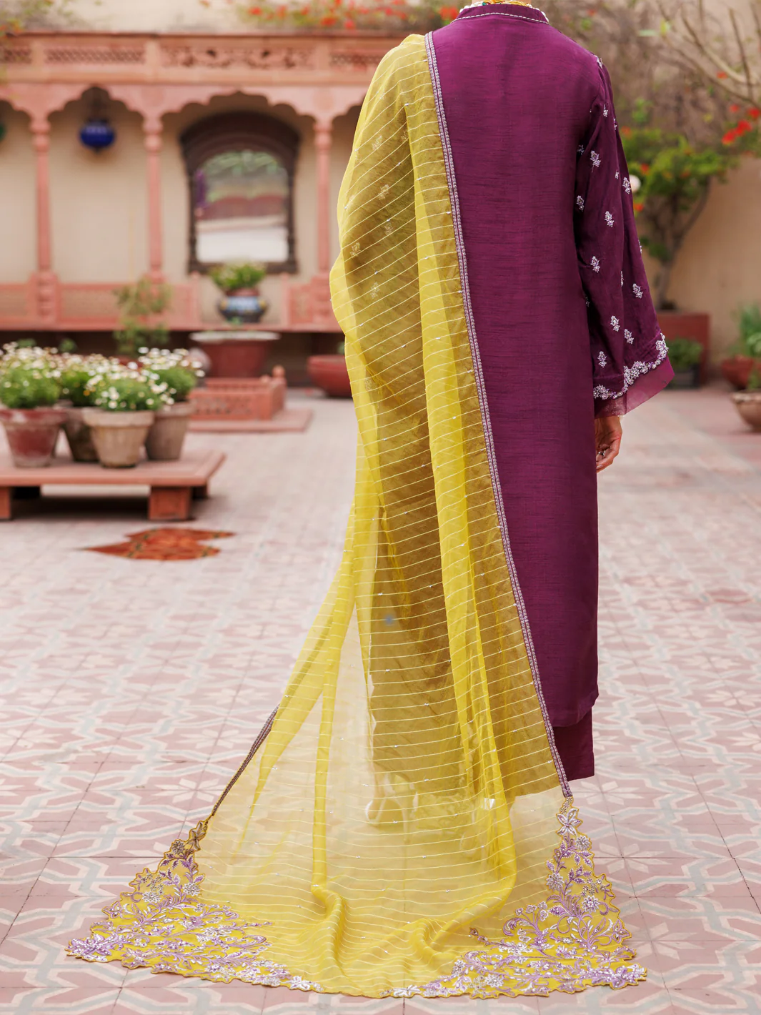 Purple Raw Silk 3Pc Formal Stitched - AL-3PS-LS-472 - Image 2