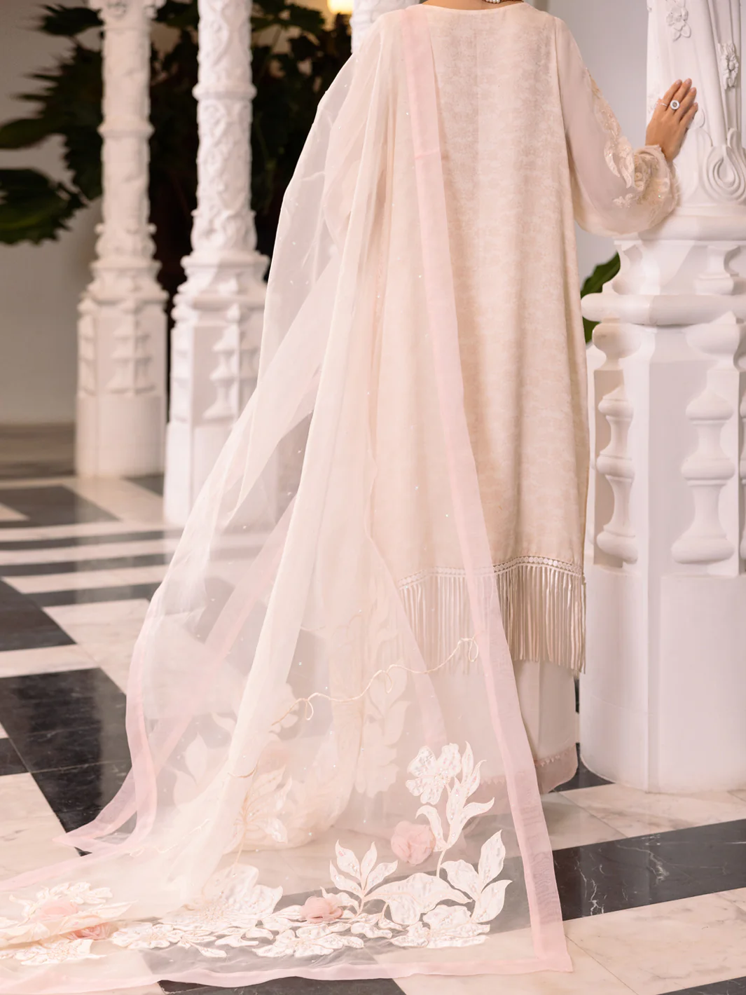 Light Pink Qureshian Fabric Formal 3Pc Stitched - AL-3PS-LS-510 - Image 2