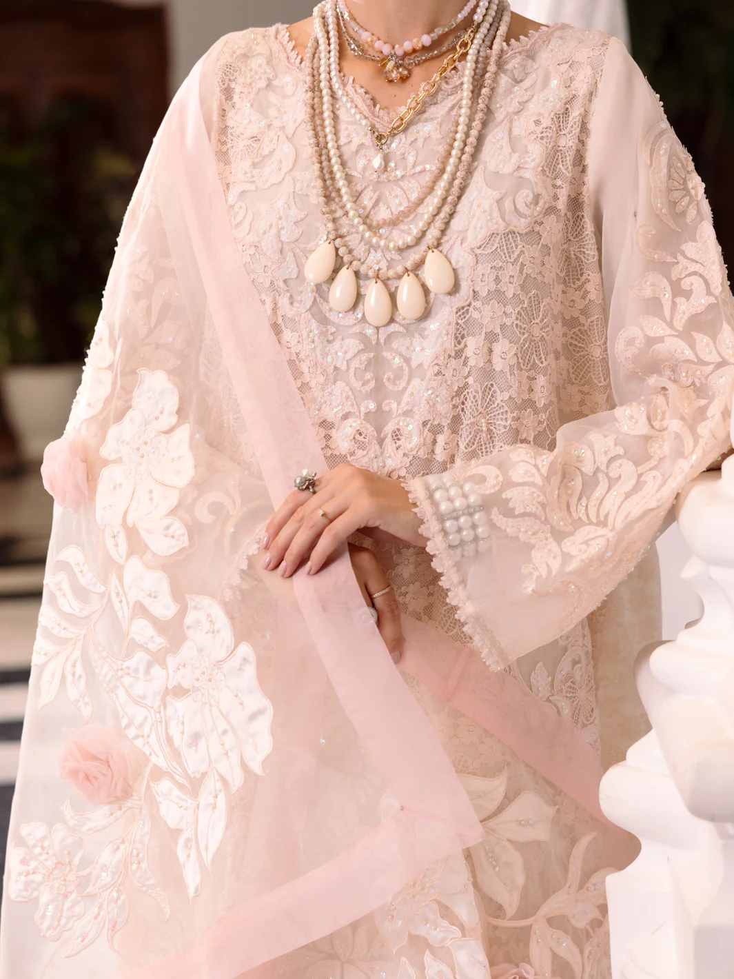 Light Pink Qureshian Fabric Formal 3Pc Stitched - AL-3PS-LS-510 - Image 3