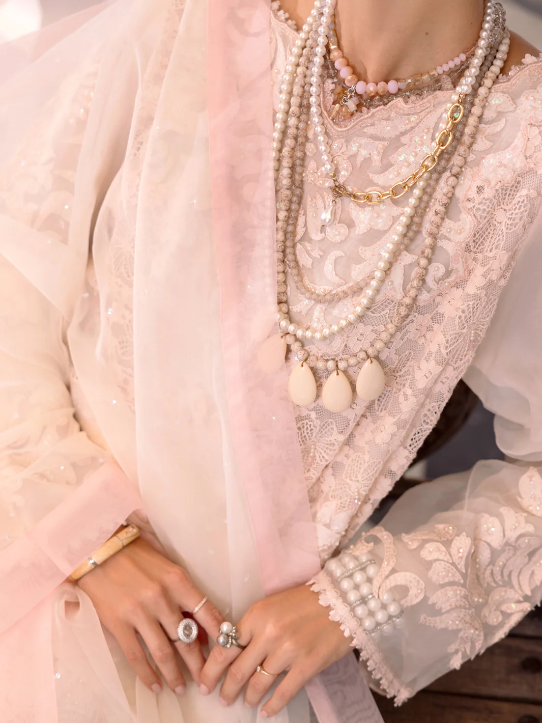 Light Pink Qureshian Fabric Formal 3Pc Stitched - AL-3PS-LS-510 - Image 4