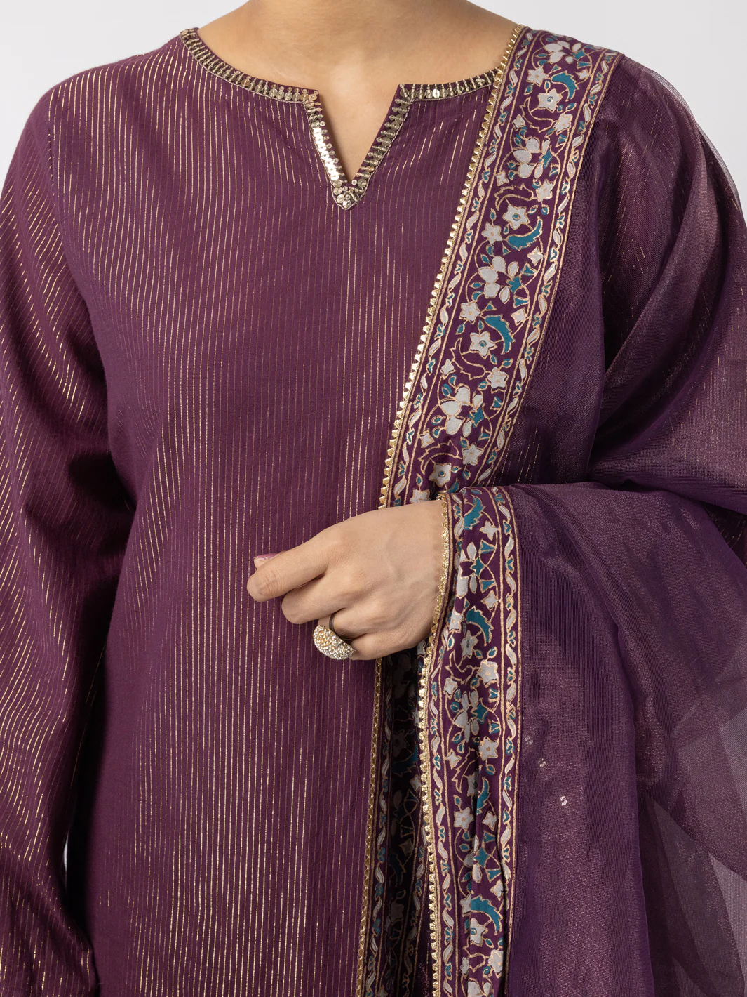 Purple Lurex Formal 3Pc Stitched - AL-3PS-LS-565 - Image 3