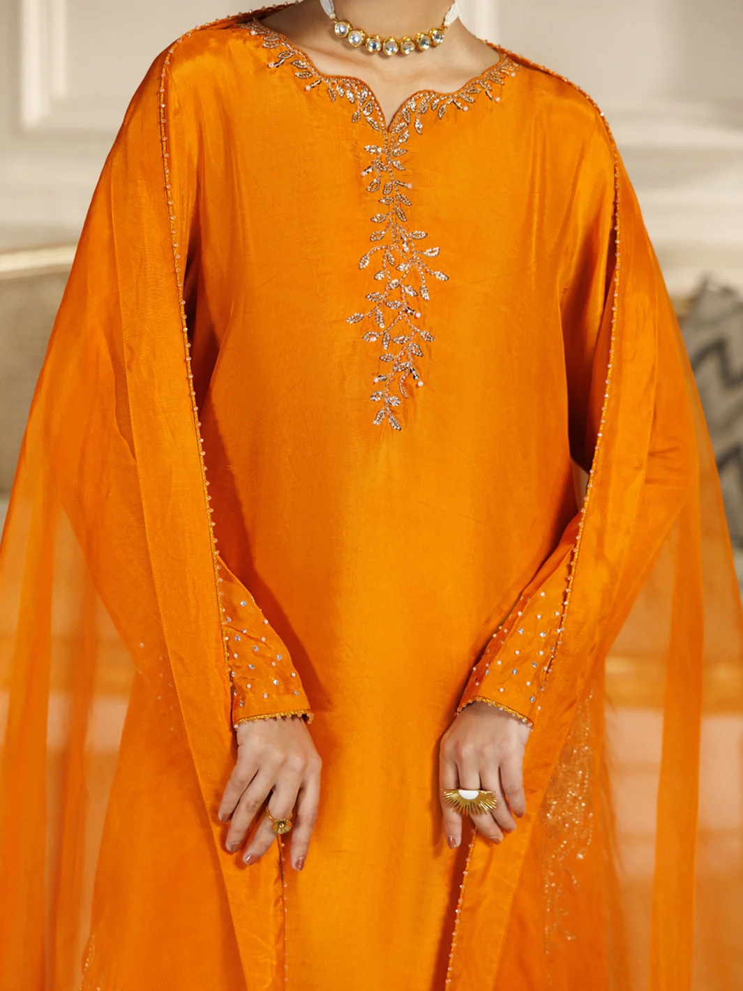 Rust Viscose Formal Stitched 3Pc - AL-3PS-LS-588 - Image 4