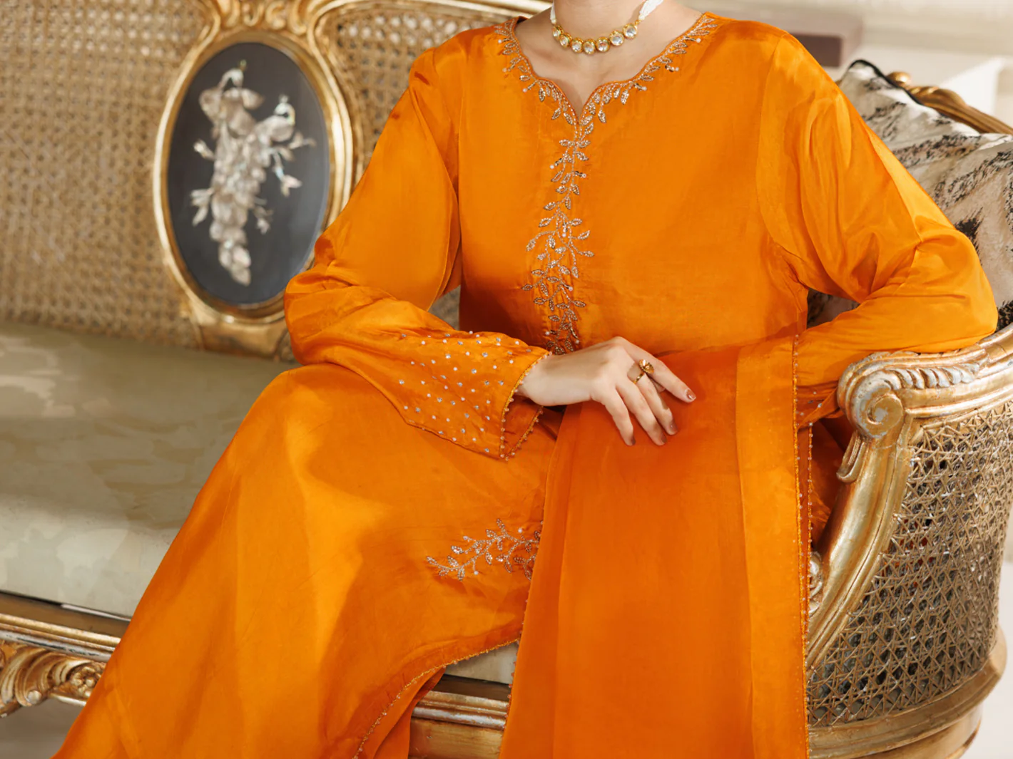 Rust Viscose Formal Stitched 3Pc - AL-3PS-LS-588 - Image 6
