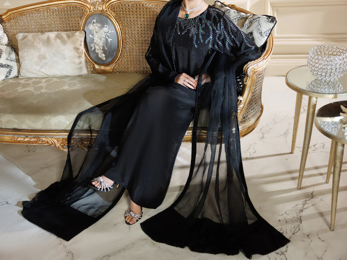 Black Viscose Formal Stitched 3Pc - AL-3PS-LS-590 - Image 5