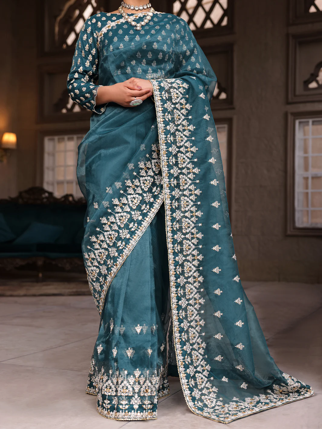 Teal 3Pc Unstitched - AL-3PS-LS-SR-UN-430