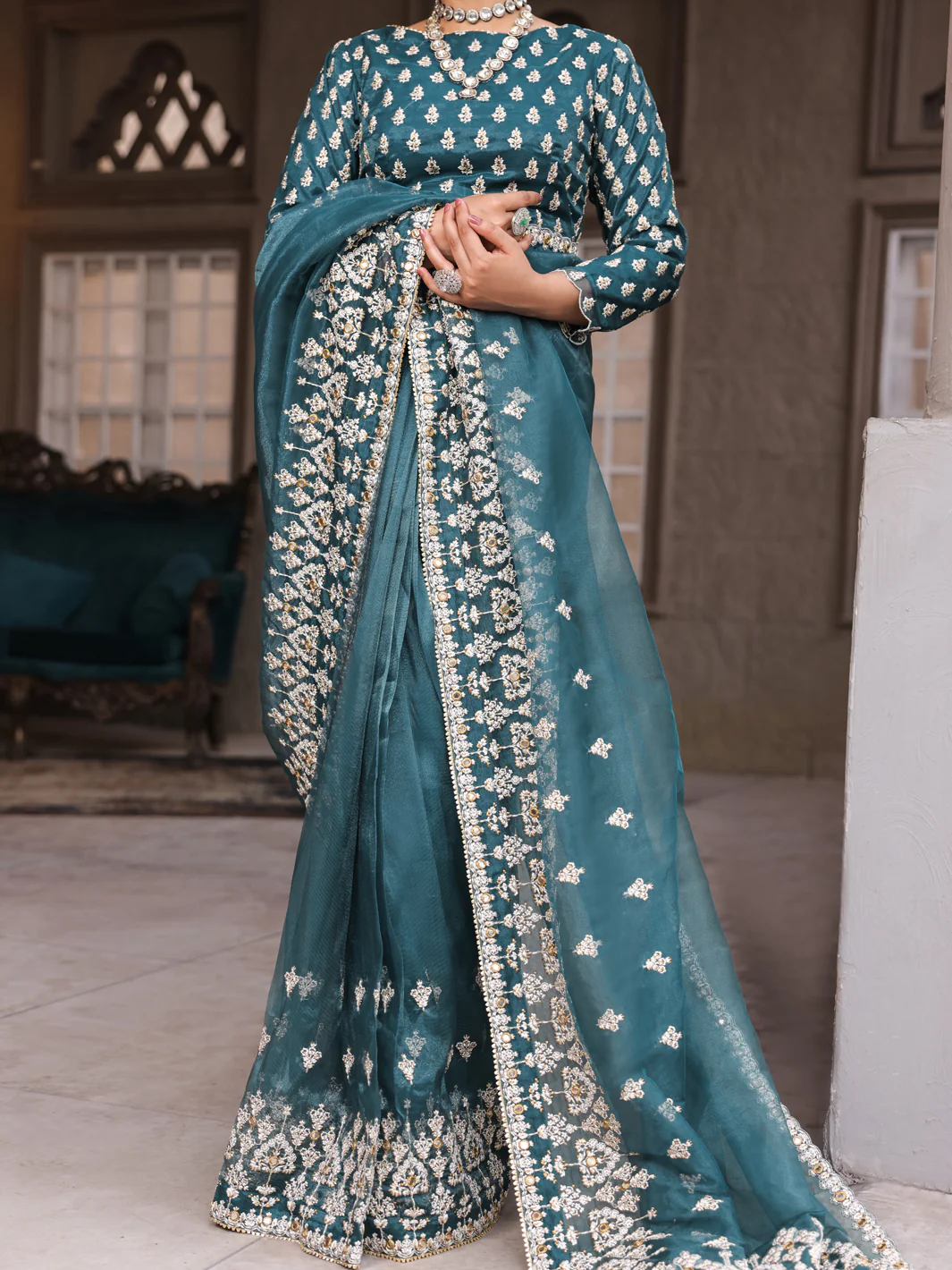 Teal 3Pc Unstitched - AL-3PS-LS-SR-UN-430 - Image 2