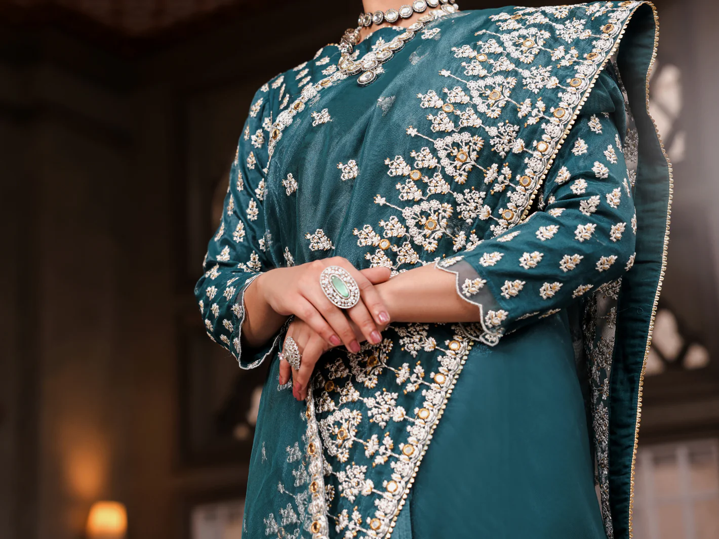 Teal 3Pc Unstitched - AL-3PS-LS-SR-UN-430 - Image 3