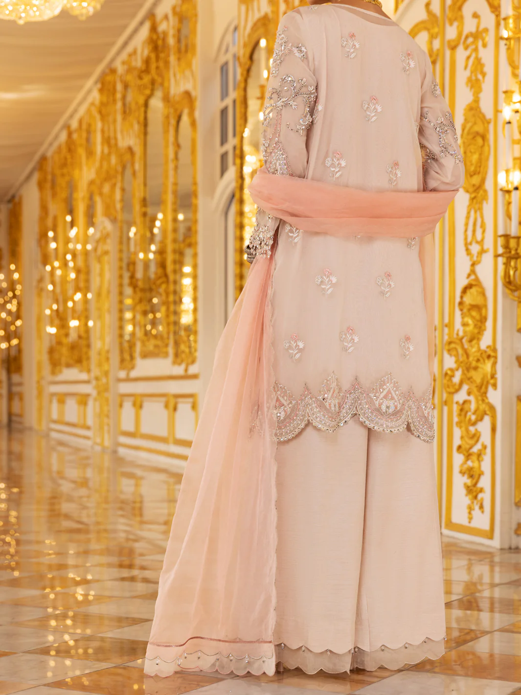 Light Pink Organza 3Pc Formal Unstitched - AL-3PS-LS-UN-358 - Image 2