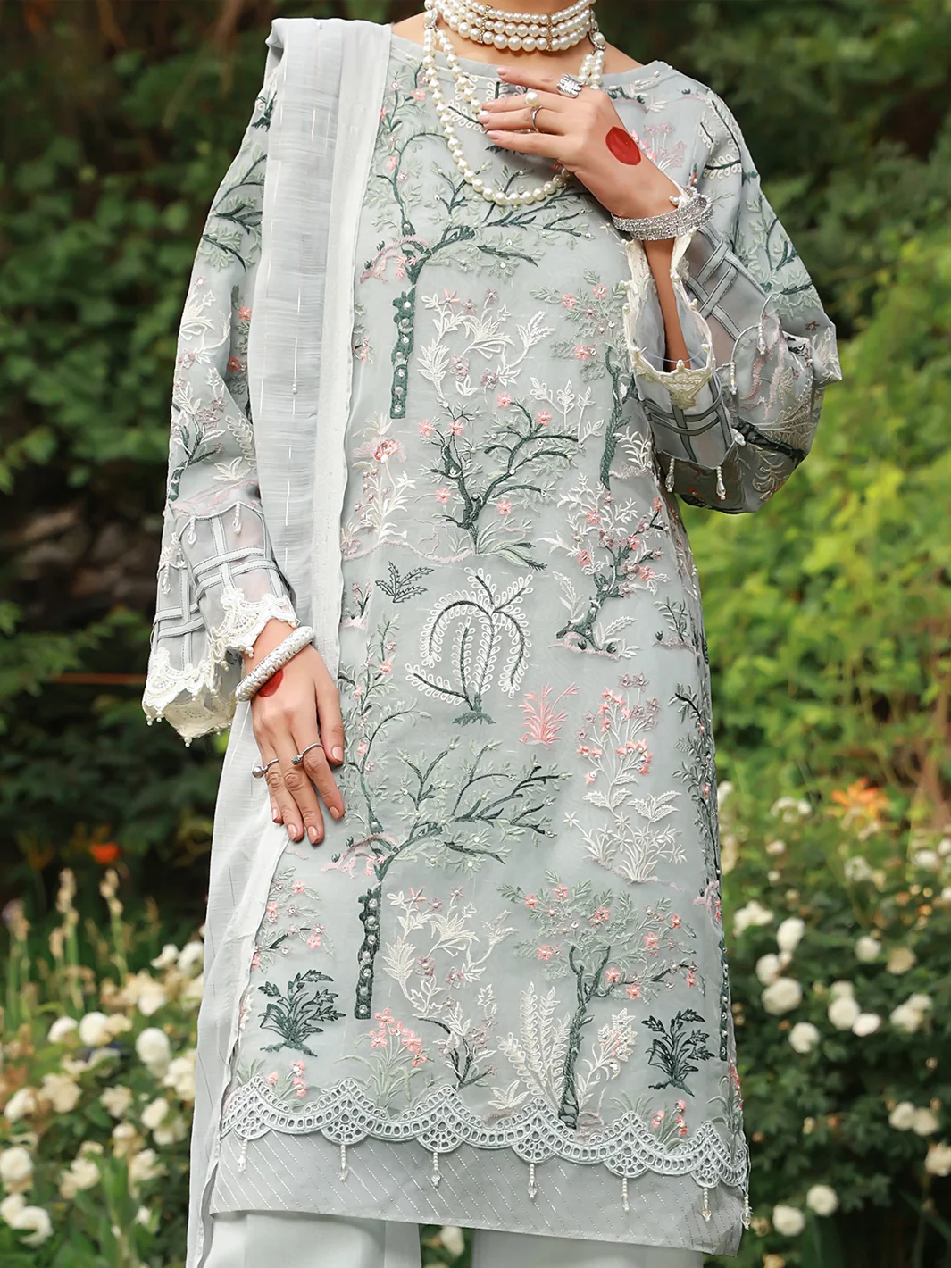 Grey 3Pc Formal Unstitched - AL-3PS-LS-UN-373 - Image 4