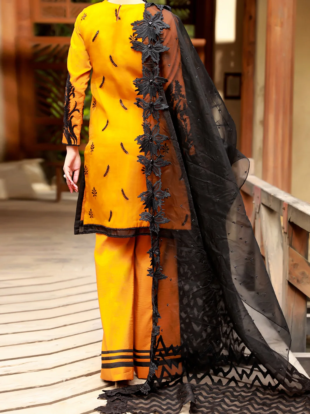 Mustard 3Pc Formal Unstitched - AL-3PS-LS-UN-377 - Image 3