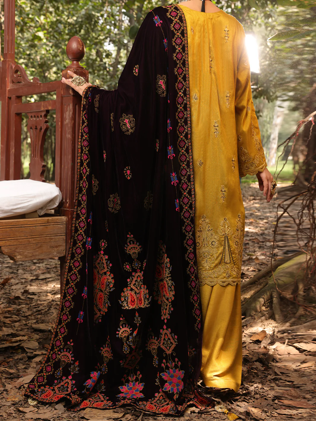 Mehndi Green Raw Silk 3Pc Formal Unstitched - AL-3PS-LS-UN-395 - Image 2
