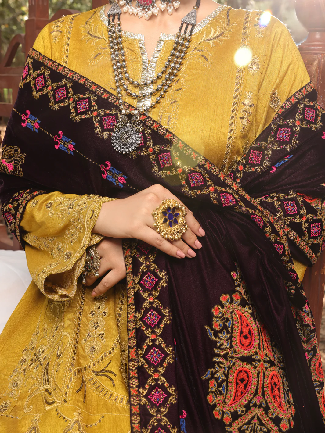 Mehndi Green Raw Silk 3Pc Formal Unstitched - AL-3PS-LS-UN-395 - Image 3