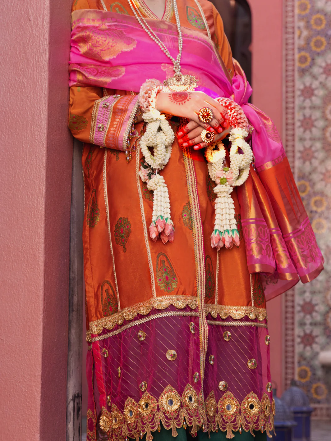 Orange Formal 3Pc Unstitched - AL-3PS-LS-UN-413 - Image 3