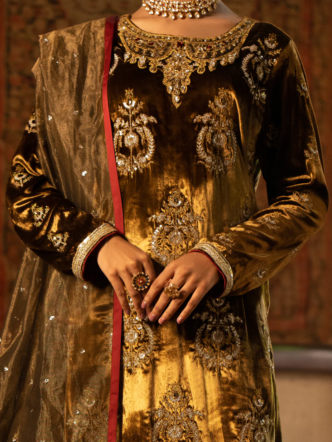 BROWN Formal 3Pc Unstitched - AL-3PS-LS-UN-443B - Image 3