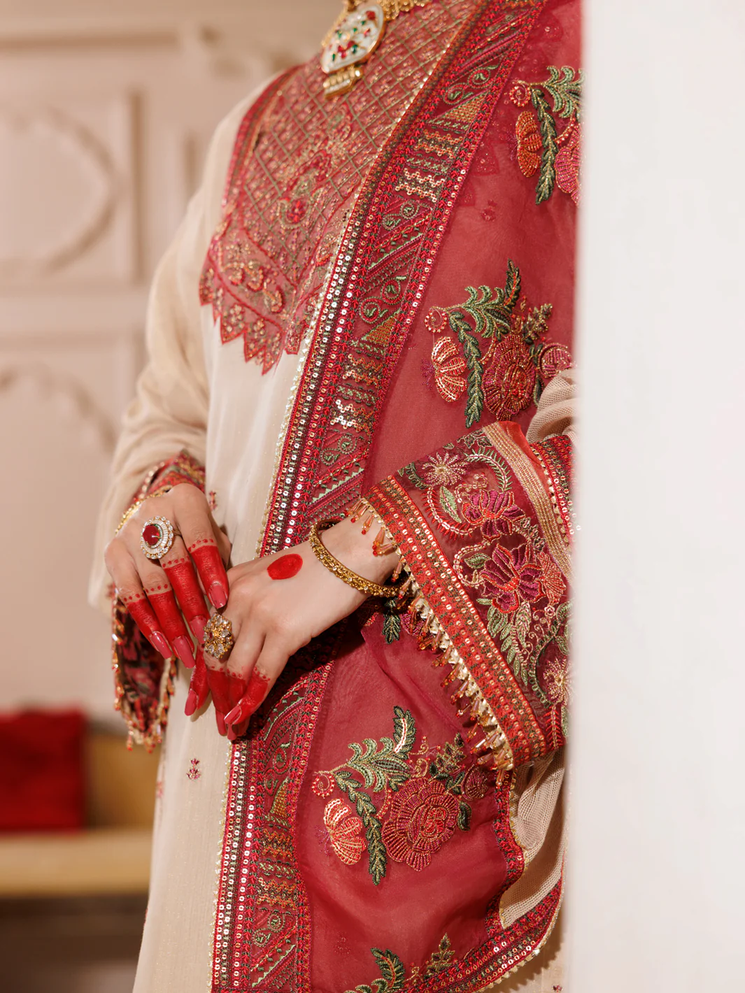 Beige Mesuri 3Pc Formal Unstitched - AL-3PS-LS-UN-452 - Image 5