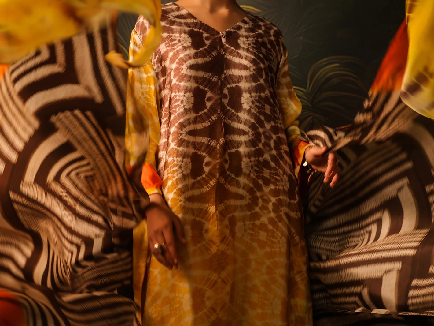 Yellow Silk Formal 3Pc Stitched - AL-3PS-SS-LS-585 - Image 3