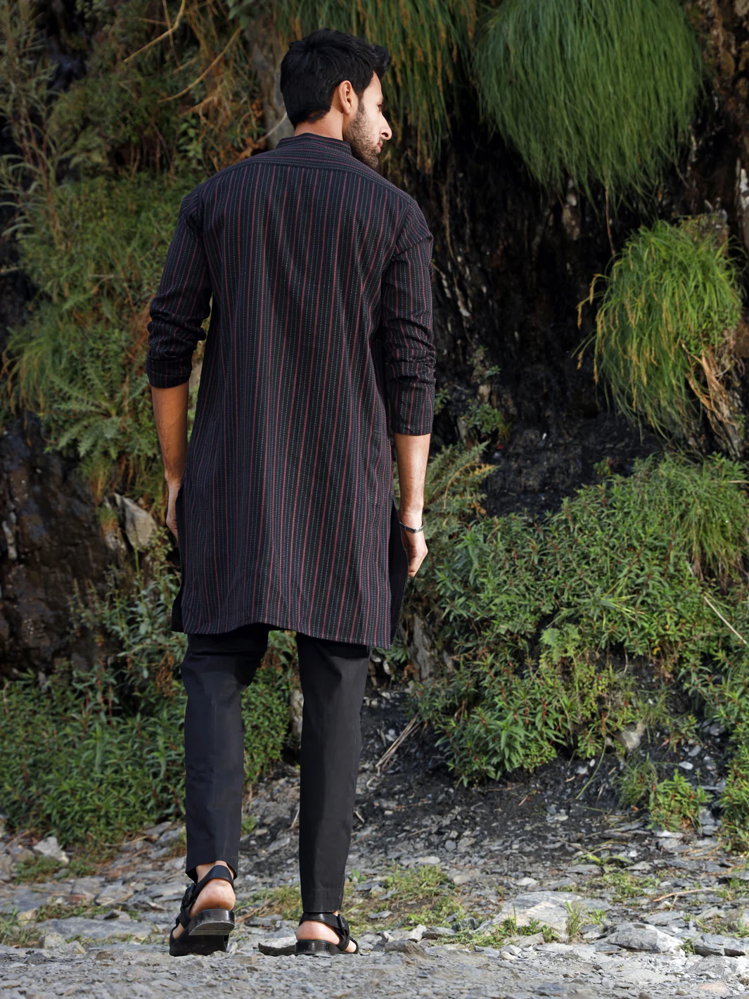Black Kurta - AL-K-1003 - Image 3