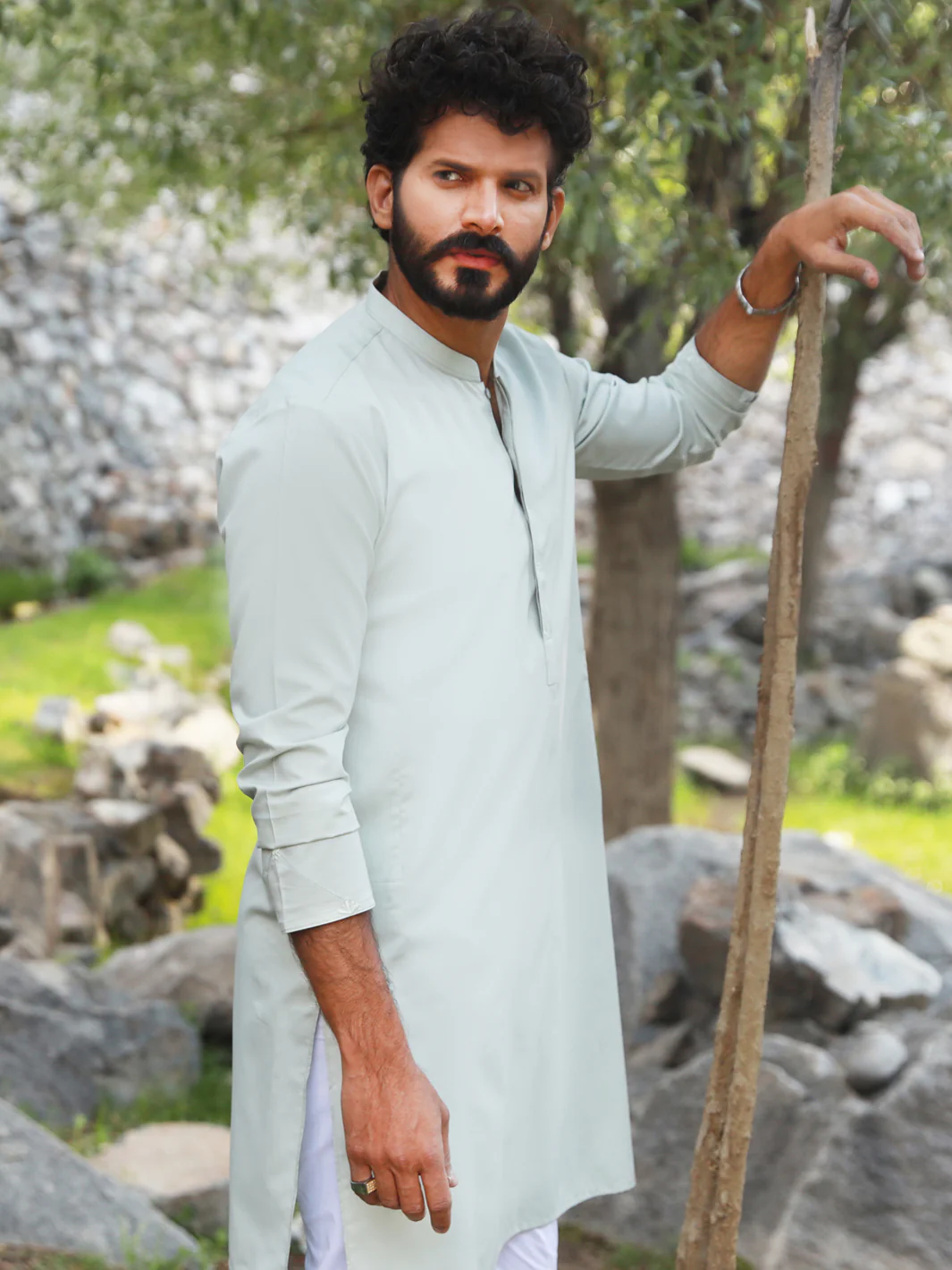 Mint Green Kurta - AL-K-1016 - Image 3