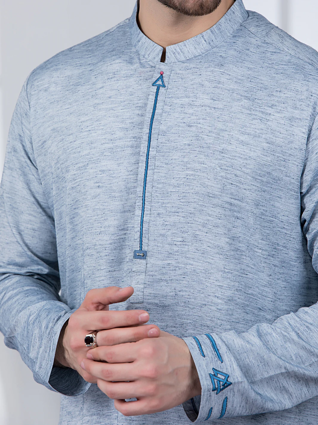 Blue Kurta - AL-K-1032 - Image 4