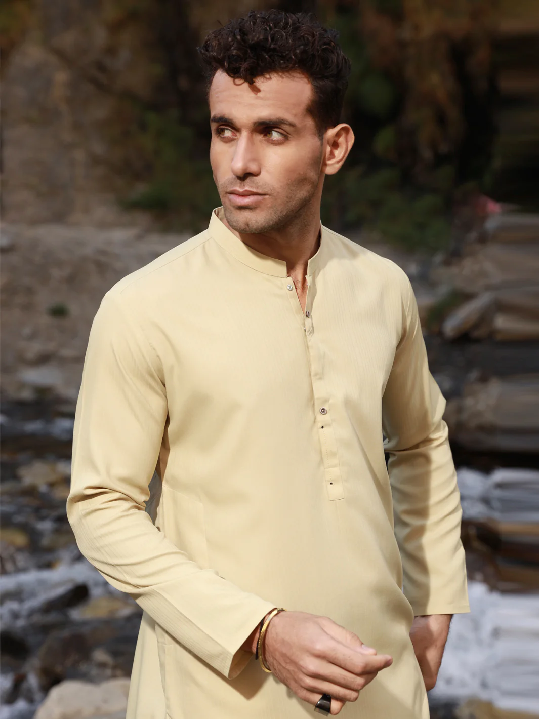 Light Green Kurta - AL-K-1036 - Image 3