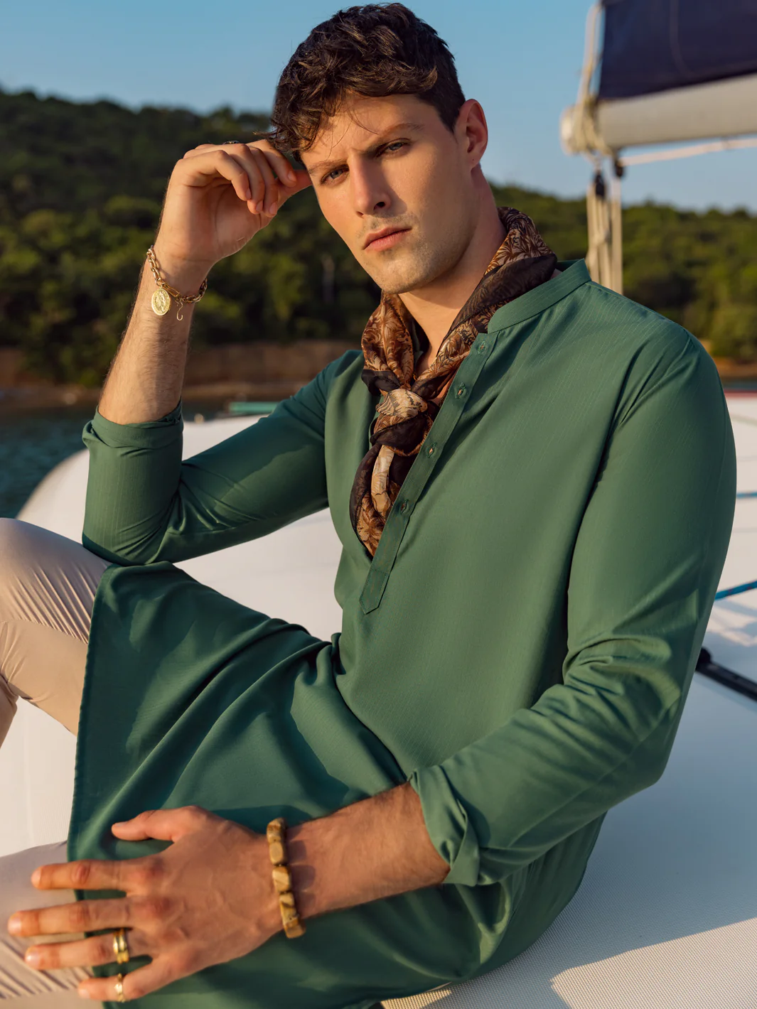 Green Kurta - AL-K-1047 - Image 2